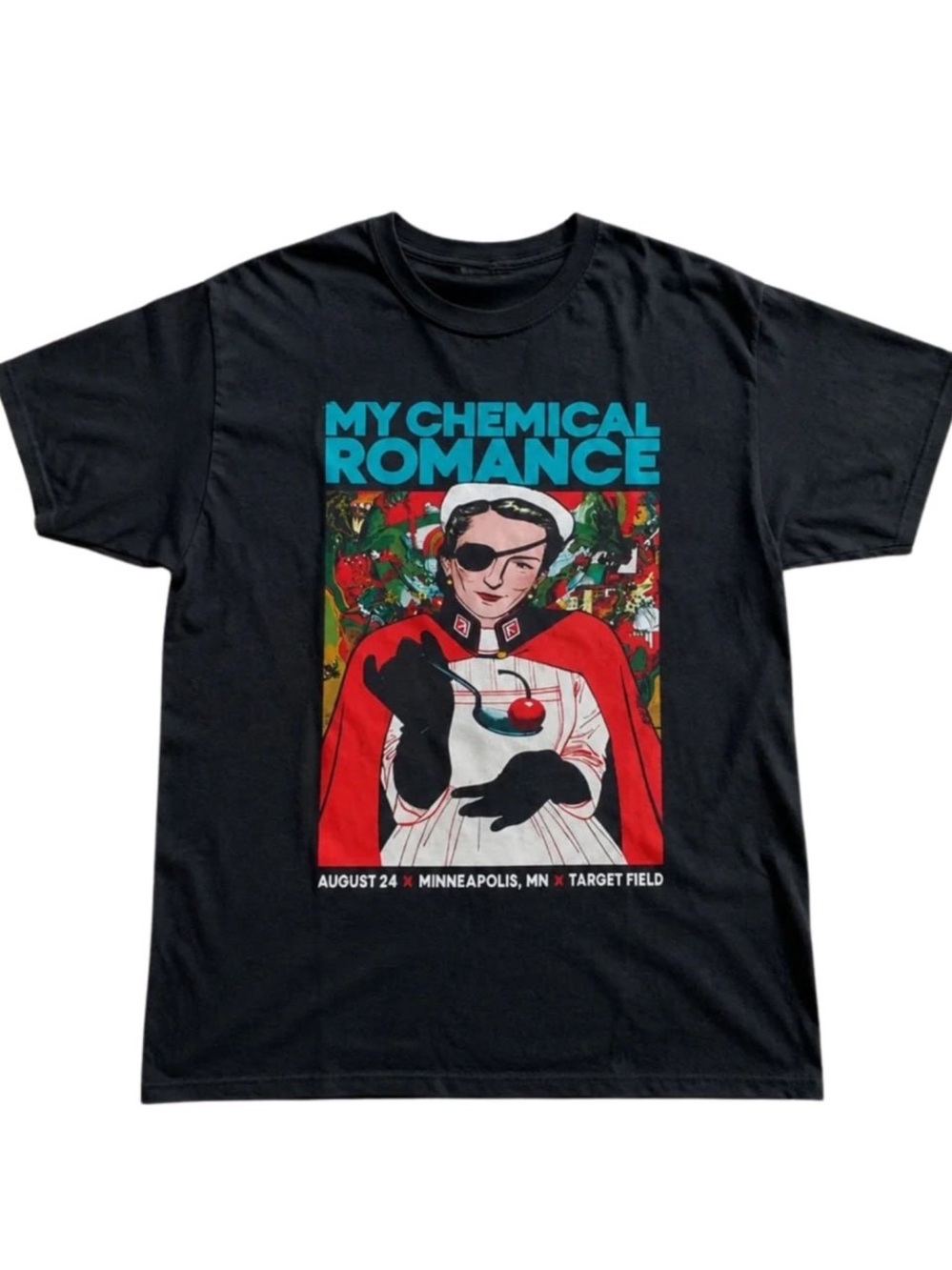 Black My Chemical Romance Graphic Tee with Turquoise Logo